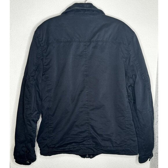 Levi's Jacket Mens M Black Sherpa Lined Utility Field Zip Snap Cargo Pockets - Picture 2 of 12